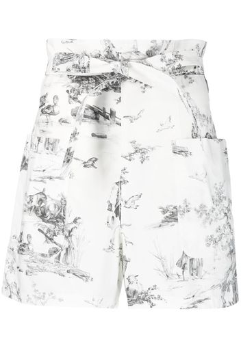 Philosophy Di Lorenzo Serafini graphic-print belted shorts - Weiß