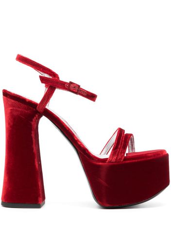 Philosophy Di Lorenzo Serafini 145mm velvet-finish sandals - Rot