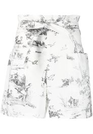 Philosophy Di Lorenzo Serafini graphic-print belted shorts - Weiß