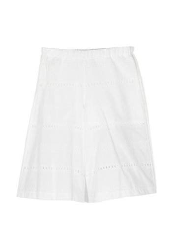 Piccola Ludo broderie-anglaise cotton trousers - Weiß