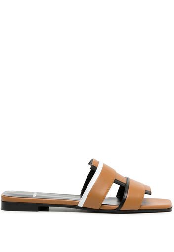 Pierre Hardy double-strap leather sandals - Braun