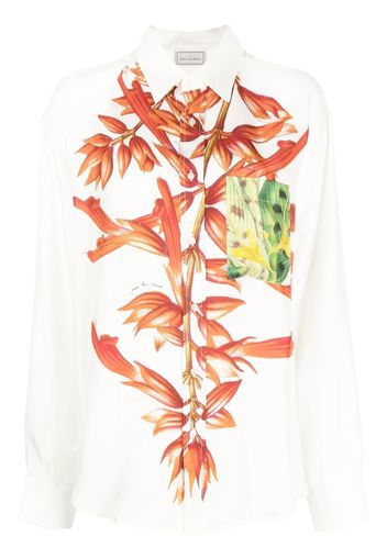 Pierre-Louis Mascia floral-print silk shirt - Weiß