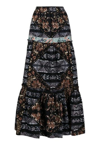 Pierre-Louis Mascia Gonna botanical-print skirt - Blau