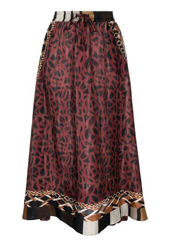 Pierre-Louis Mascia Gonna Bresson geometric-print skirt - Rot