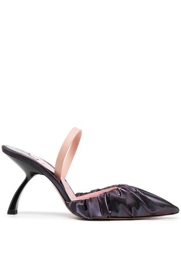 Piferi gathered leather pumps - Violett