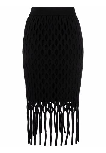 PINKO macramé fringed skirt - Schwarz