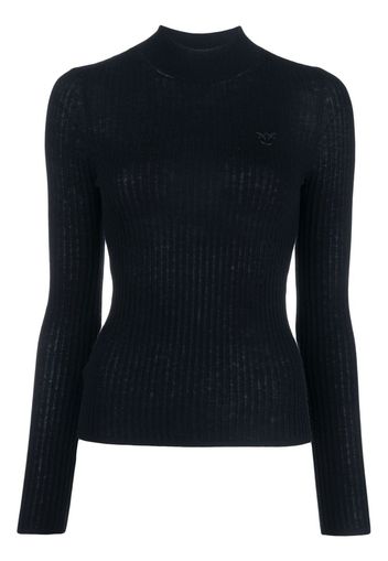 PINKO ribbed-knit roll-neck jumper - Schwarz