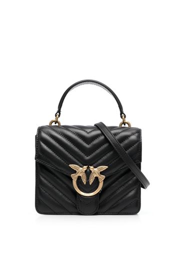 PINKO logo-plaque quilted cross-body bag - Schwarz