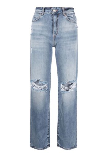 PINKO straight-leg ripped jeans - Blau