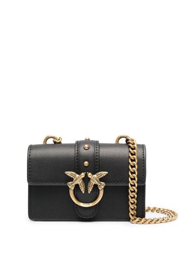 PINKO Love One Micro leather mini bag - Schwarz