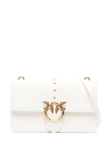 PINKO Love One Classic leather crossbody bag - Nude