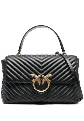 PINKO love-birds logo chevron-quilted bag - Schwarz