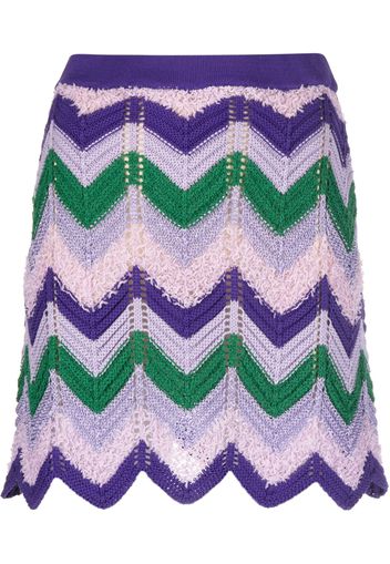 PINKO chevron-knitted miniskirt - Violett