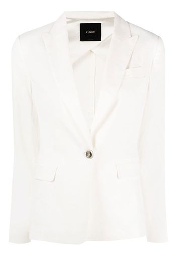 PINKO peak lapel linen-blend blazer - Weiß