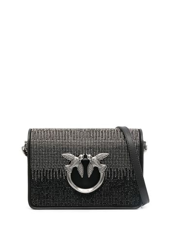 PINKO crystal-embellished love bag - Schwarz