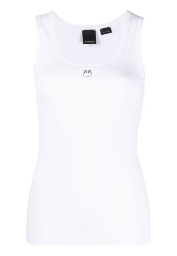 PINKO embroidered Love-Birds logo vest - Weiß