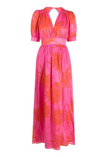 PINKO floral-print cotton long dress - Rosa