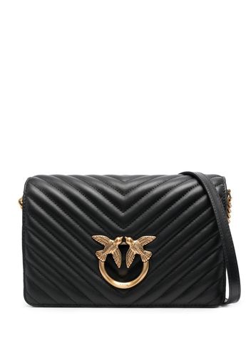 PINKO Classic Click V-quilted Love bag - Schwarz