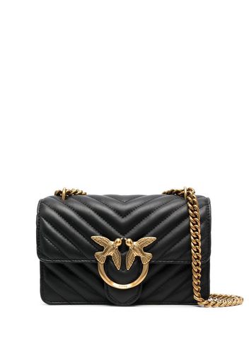 PINKO mini Icon V-quilted Love-bag - Schwarz