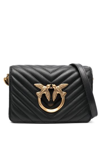 PINKO mini chevron-quilted Click Love bag - Schwarz