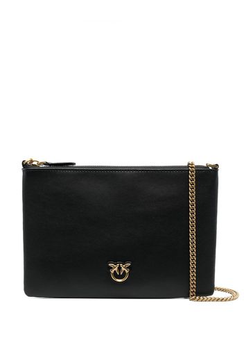 PINKO logo-plaque leather satchel bag - Schwarz