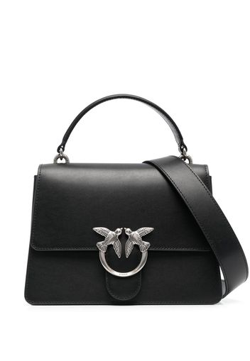 PINKO Love Birds leather tote bag - Schwarz