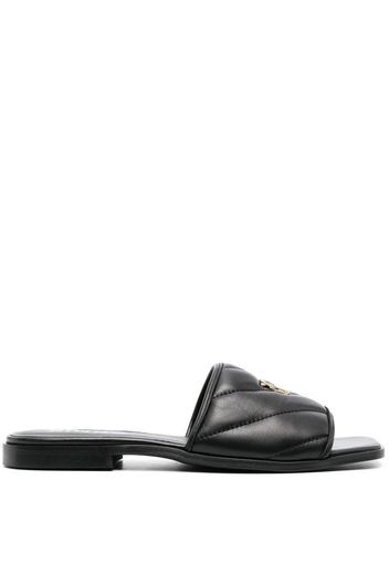PINKO Molly quilted leather slides - Schwarz