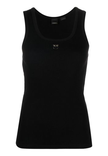 PINKO embroidered logo tank top - Schwarz