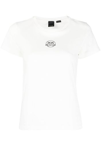 PINKO logo-print cotton T-shirt - Weiß