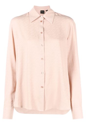 PINKO jacquard-logo long-sleeve shirt - Rosa