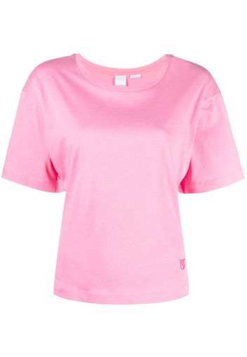 PINKO rear-lacing cotton T-shirt - Rosa