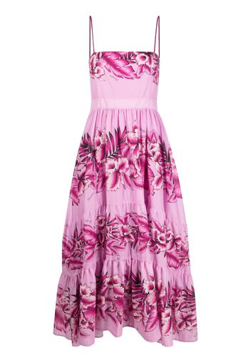 PINKO floral-print tiered maxi dress - Rosa