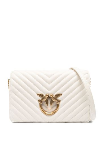 PINKO Love Click quilted shoulder bag - Nude