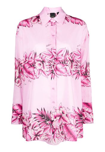 PINKO floral-print cotton shirt - Rosa