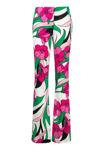 PINKO floral-print bootcut trousers - Grün