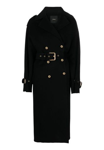 PINKO double-breasted wool trenchcoat - Schwarz