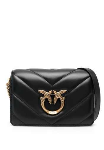 PINKO Love quilted crossbody bag - Schwarz