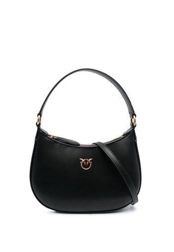 PINKO logo-plaque leather tote bag - Schwarz