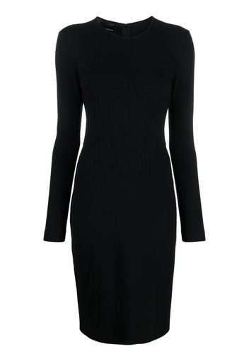 PINKO corset-style long-sleeve minidress - Schwarz