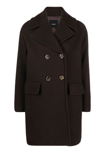 PINKO notched lapels double-breasted coat - Braun