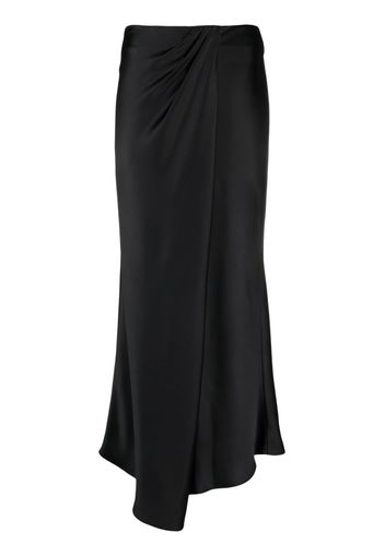 PINKO satin-finish asymmetric maxi skirt - Schwarz