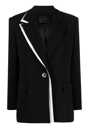 PINKO contrast-trim single-breasted blazer - Schwarz