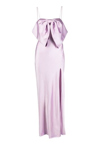 PINKO bow-detail satin maxi dress - Violett