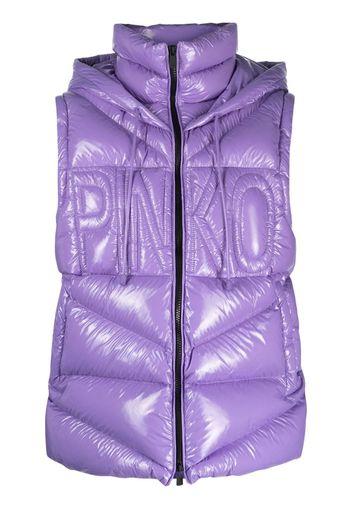 PINKO padded detachable-hood waistcoat - Violett