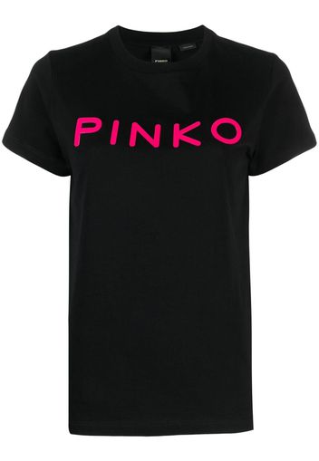 PINKO logo-print cotton T-shirt - Schwarz