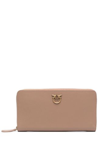 PINKO logo-plaque leather wallet - Nude