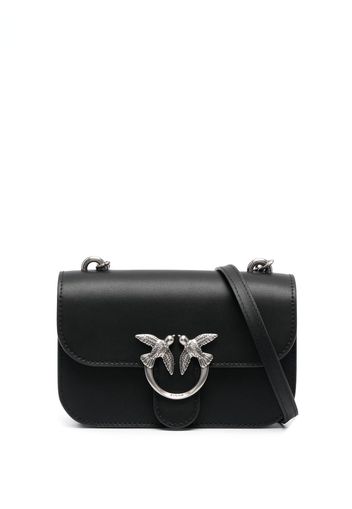 PINKO Love Birds-buckle leather crossbody bag - Schwarz