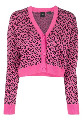 PINKO Cardigan aus Logo-Jacquard - Rosa