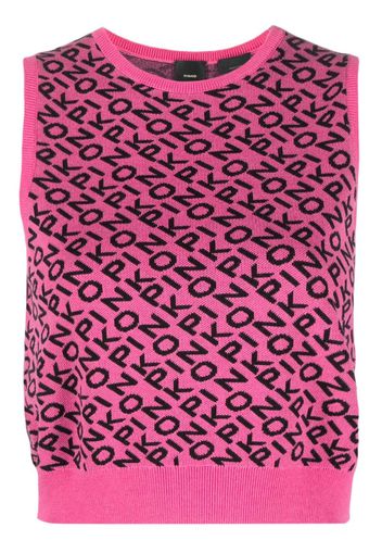 PINKO Stricktop aus Logo-Jacquard - Rosa