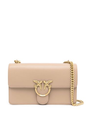 PINKO Classic Love leather shoulder bag - Nude